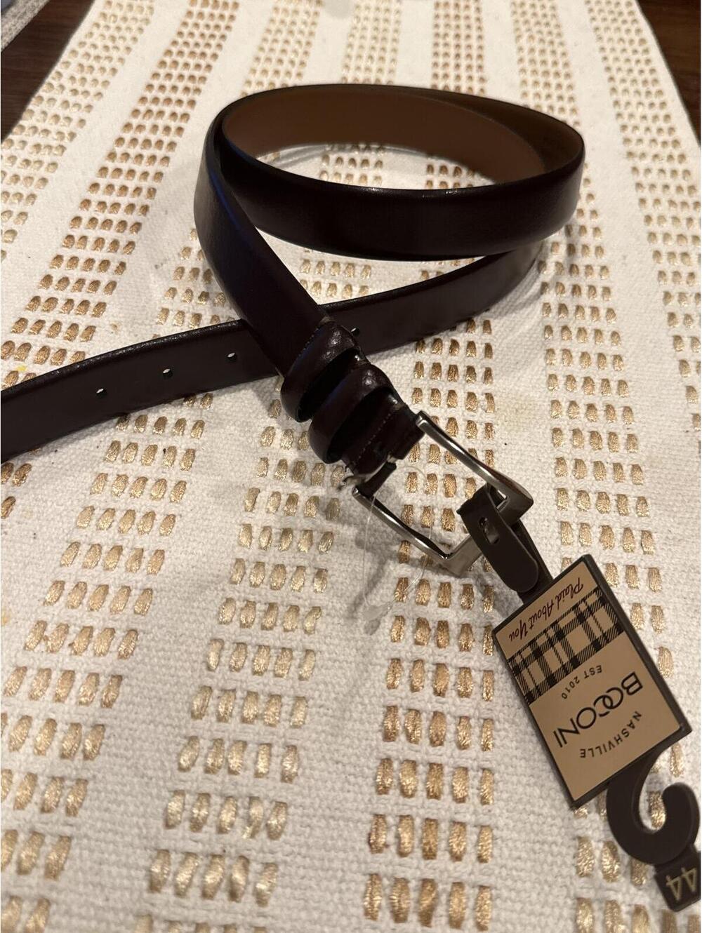 Boconi Leather Belt In Brown  Color Size 44